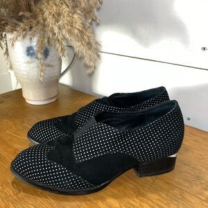MINX Black Studded Loafers – Size 39
